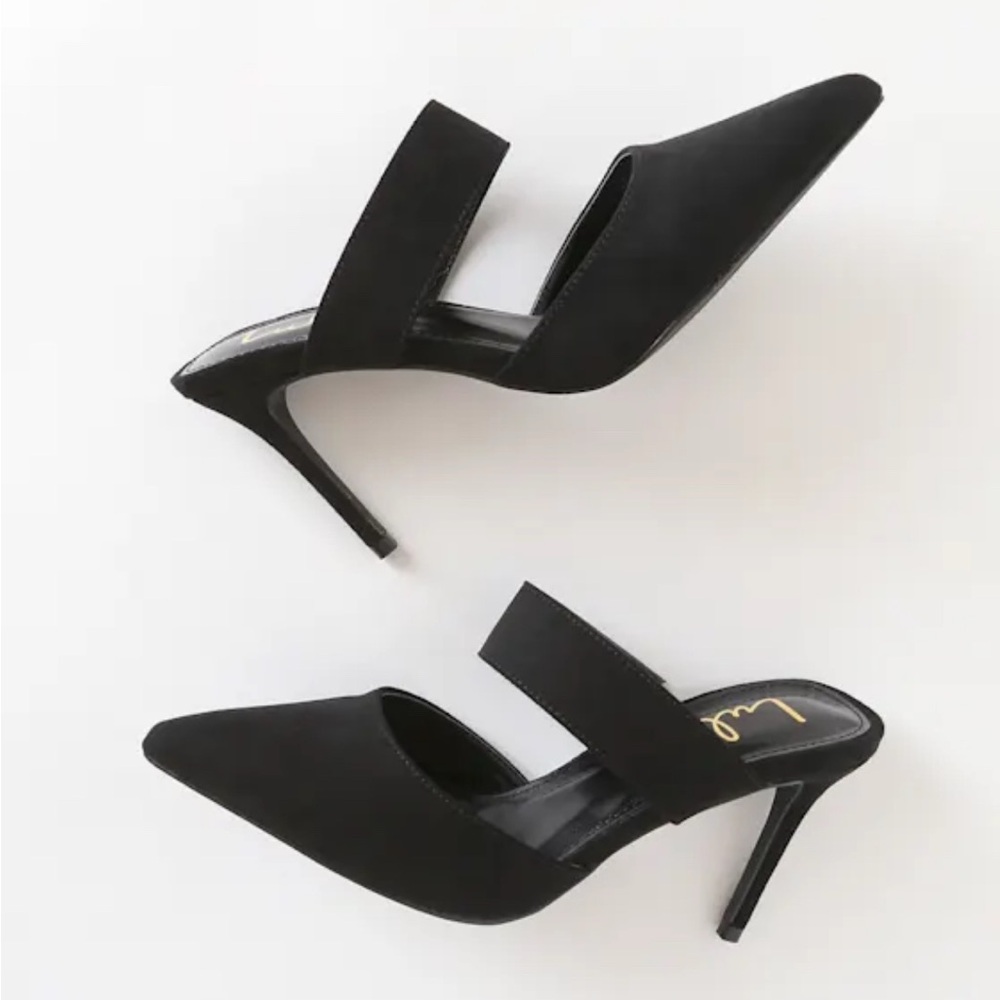 Lulu's Chic Black “Faire” Pointed Toe Mules - Picture 3 of 10